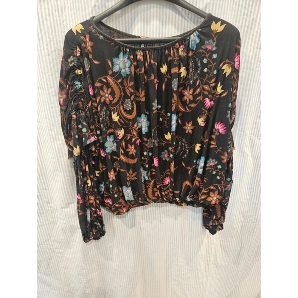 Free People Wildflower Honey Floral Printed Top Size Medium